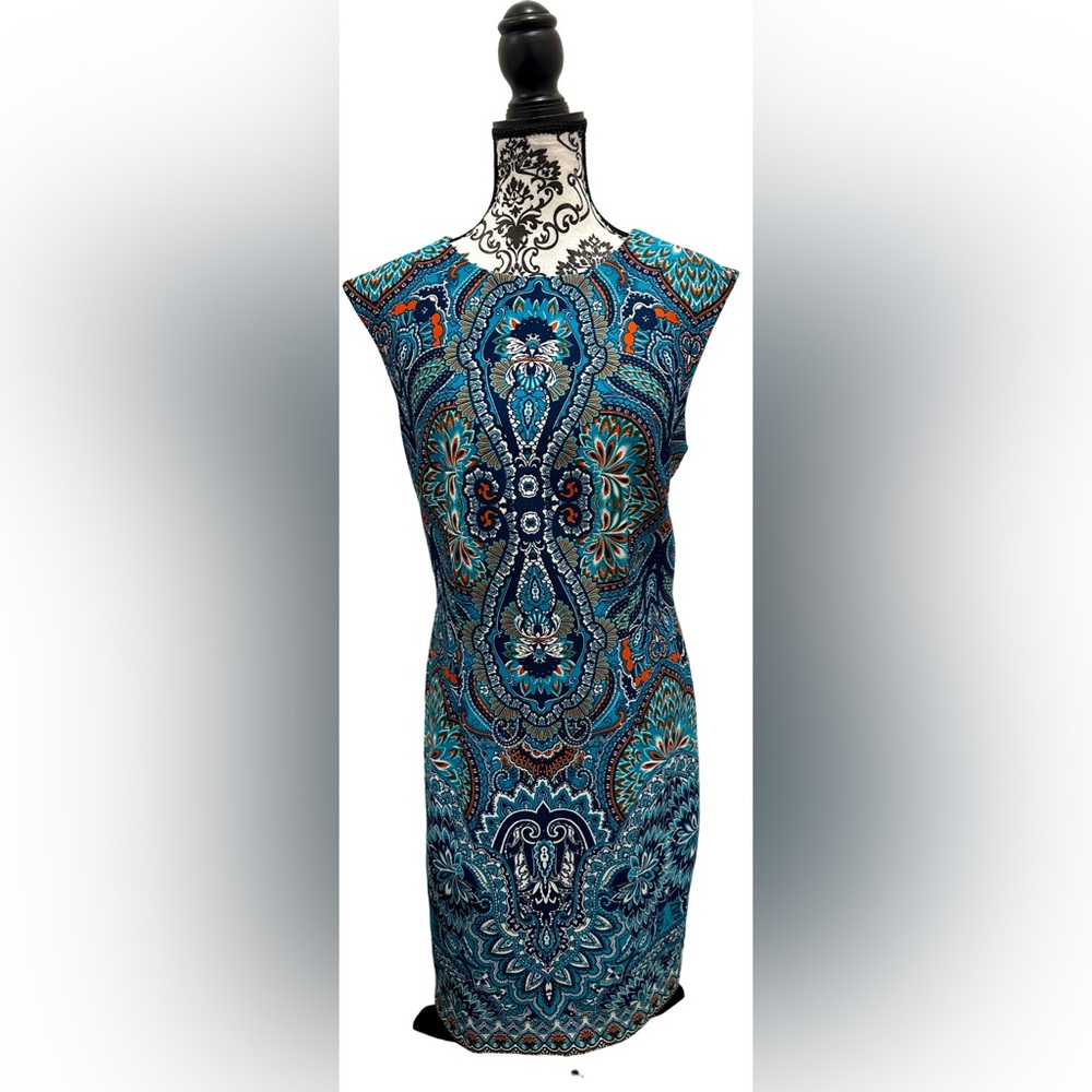 Liz Claiborne Paisley Tank Top - Blue and Orange - Picture 3 of 14